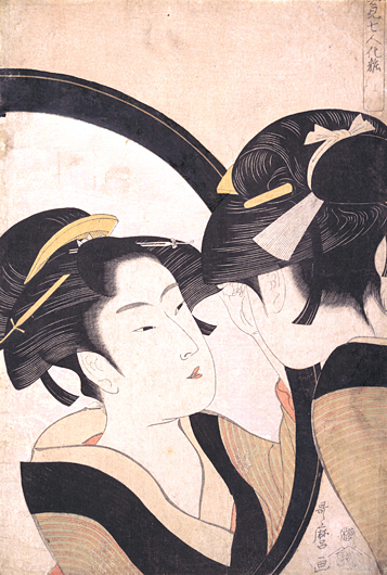 真作】秀雪/歌舞伎役者絵/浮世絵/人物図/美人画/掛軸/名家伝来/AD-968