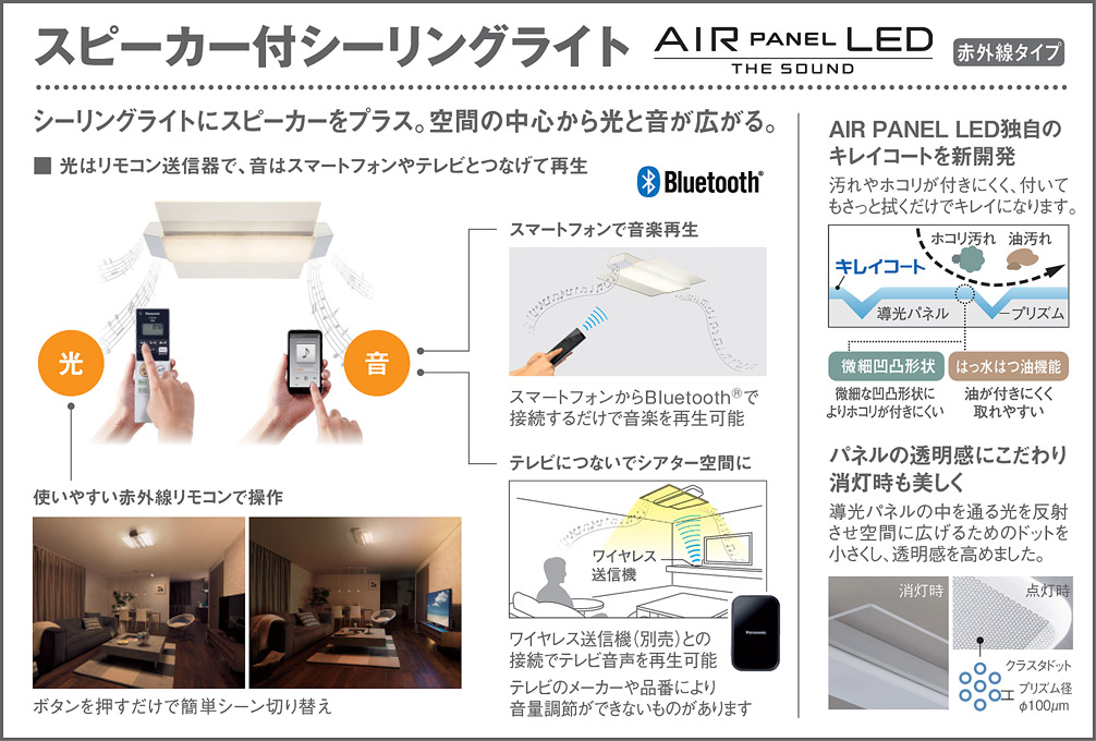Panasonic LED スピーカー内蔵LGBZ1128 シーリングライト