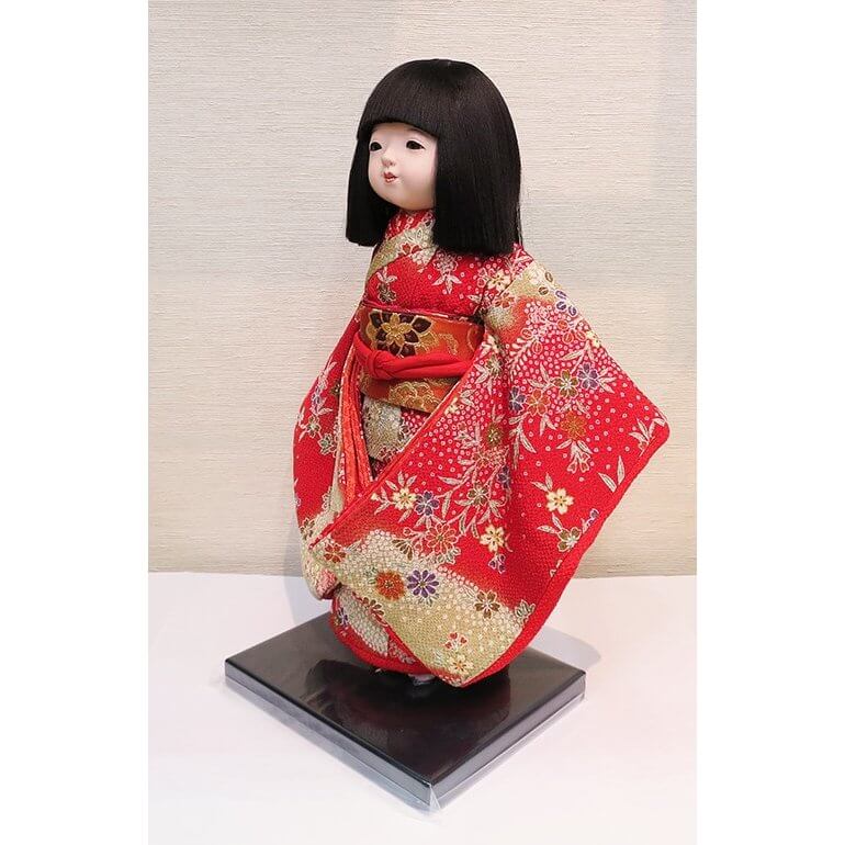 人形工房 久楽朋作 10号本着せ市松 赤ちりめん（立）/人形の松川