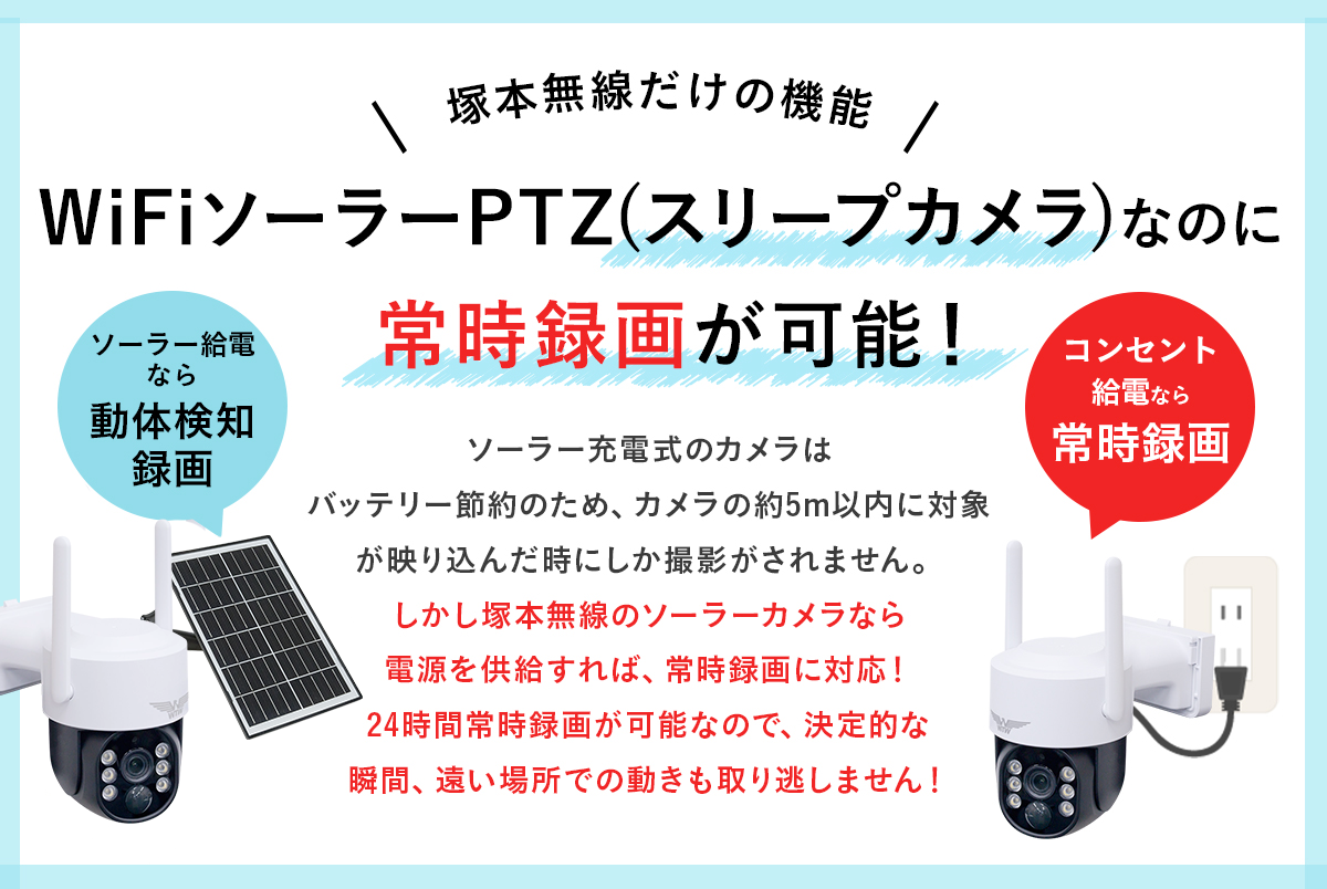 WIFIソーラーPTZ、WTW-1213NX1/WTW-1213WX Plus2/WTW-1213BX Plus2