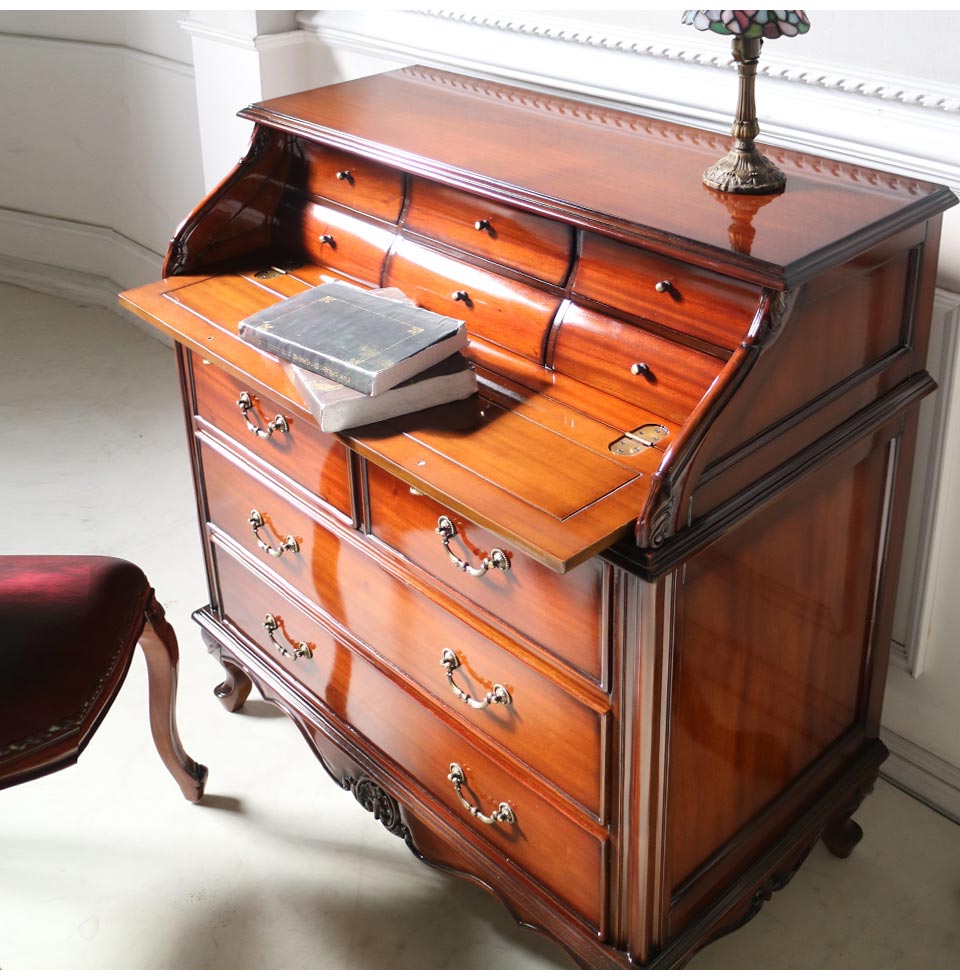 イギリス アンティーク 家具 ライティング ビューロー 英国 チェスト