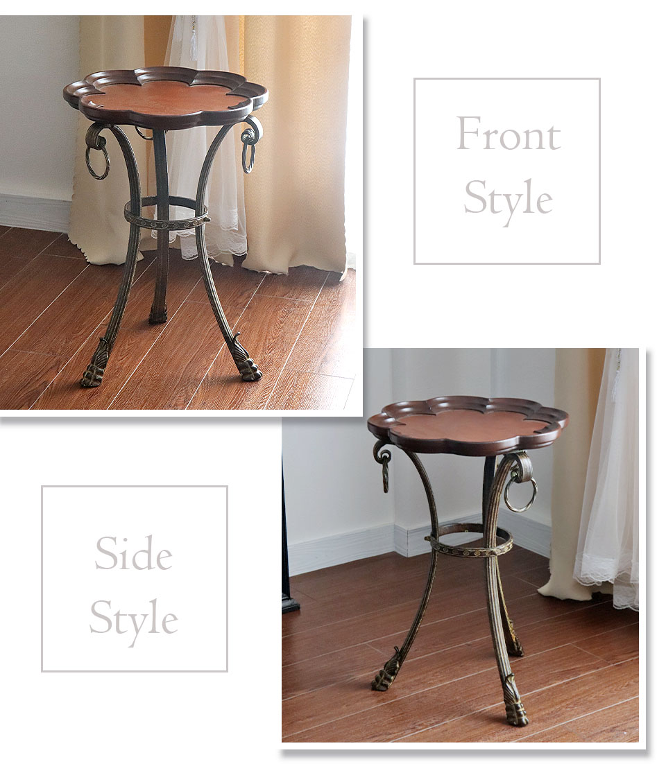 英国アンティーク木製サイドテーブル/オケージョナル机/飾り棚/花台(89