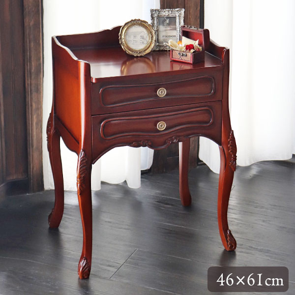 フランスアンティーク木製ナイトテーブル/キャビネット/机/飾り棚(82