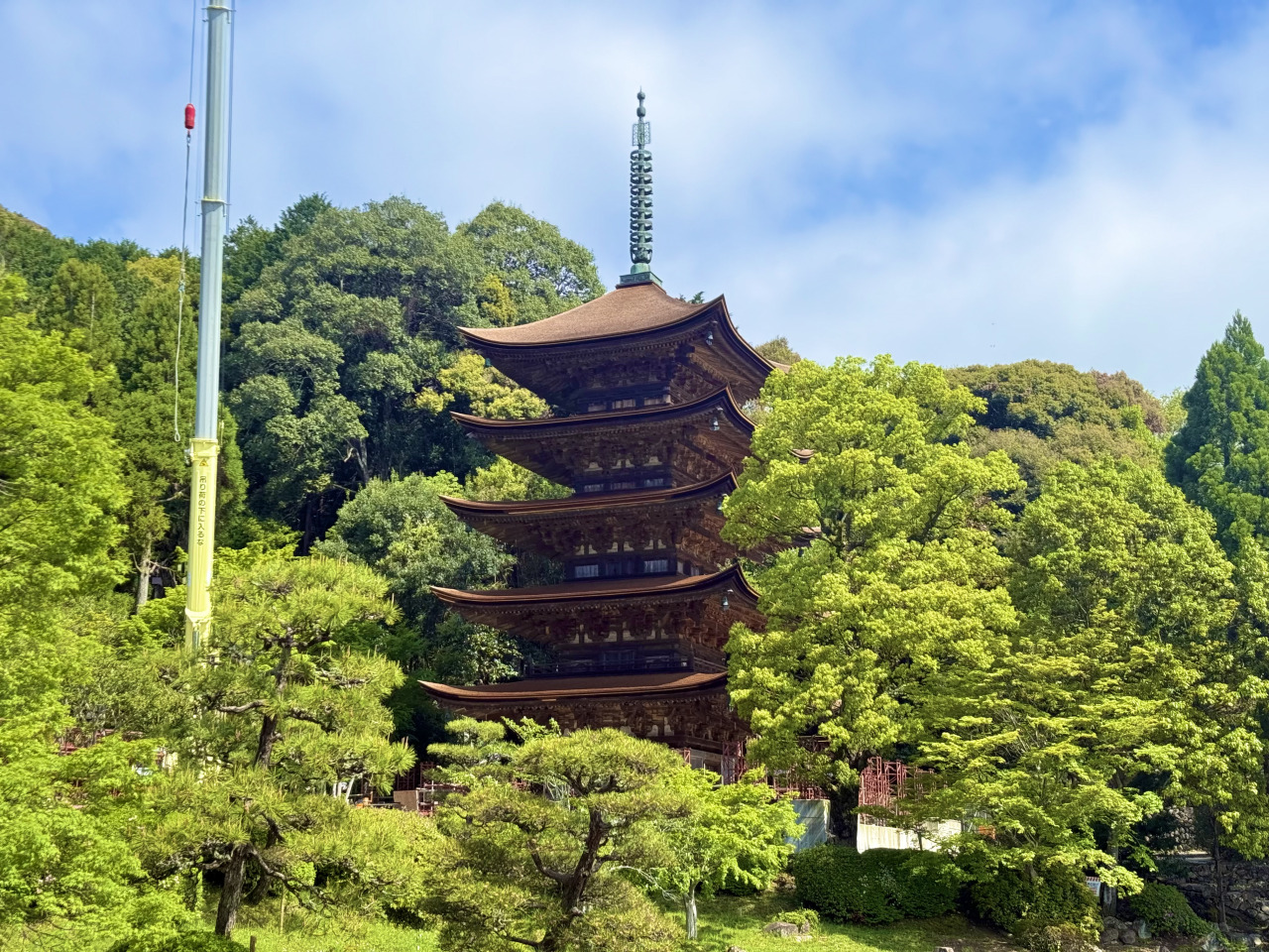 国宝 瑠璃光寺五重塔 イタリア産大理石ポルトロ 高さ約92cm 重さ約25kg