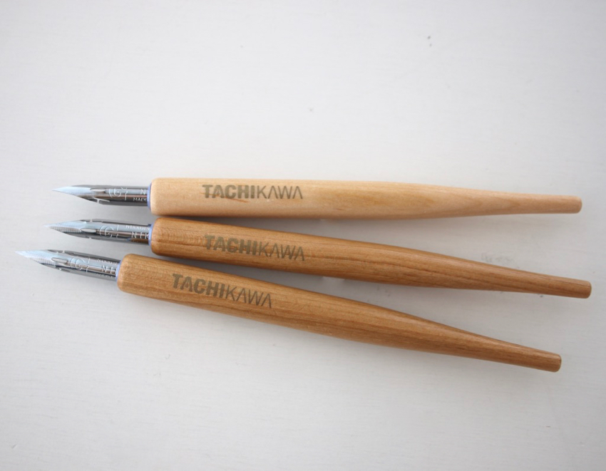 メーカー廃番】つけペンセット（木製）（つけペン・ガラスペン・インク