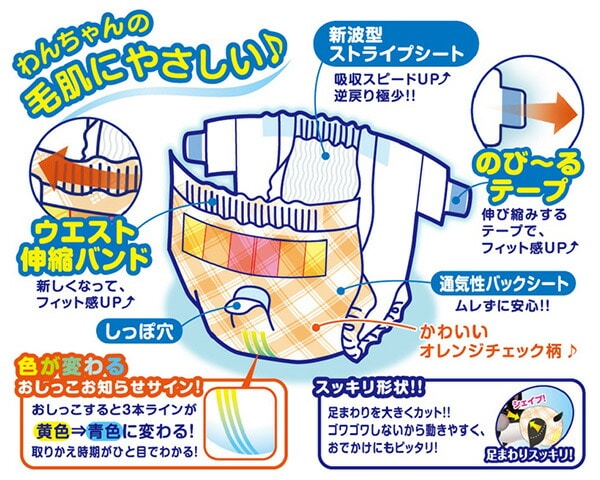 マナーおむつのび-るテープ付きジャンボパックSSサイズ(64枚×6個セット