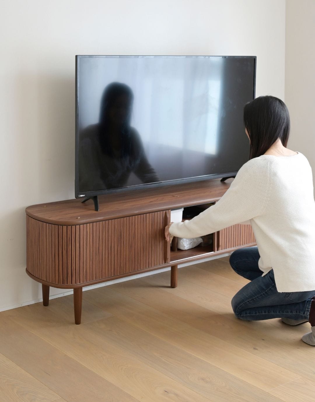 テレビ台 引き戸 蛇腹 幅150 奥行38 高さ48cm 山善 | 山善ビズコム