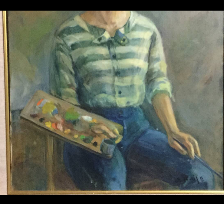 真作 藤田忠夫 「 郡羊 」 油彩F20号 師:小磯良平 風土会 BJ240 真作