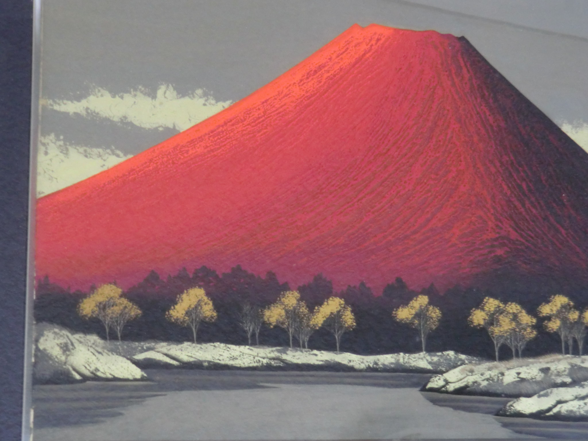 百瀬善明 「赤富士」 立体絵 絵 絵 風景画 美術品 富士山 富士 山 百瀬