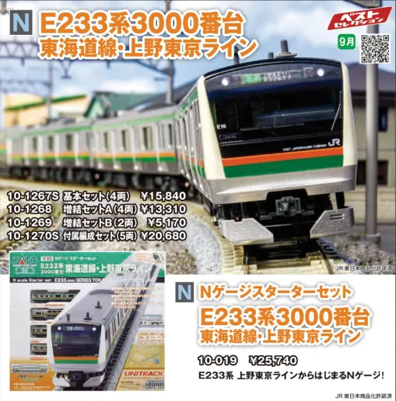 KATO スターターセット E233系3000番台 東海道線・上野東京ライン 品番