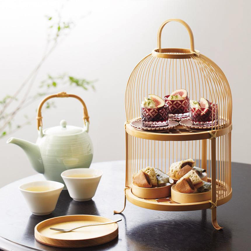 時代 竹編提藍 持ち手込高さ33.5㎝ 東Y7-0217②トヒチサ 時代 竹編提藍