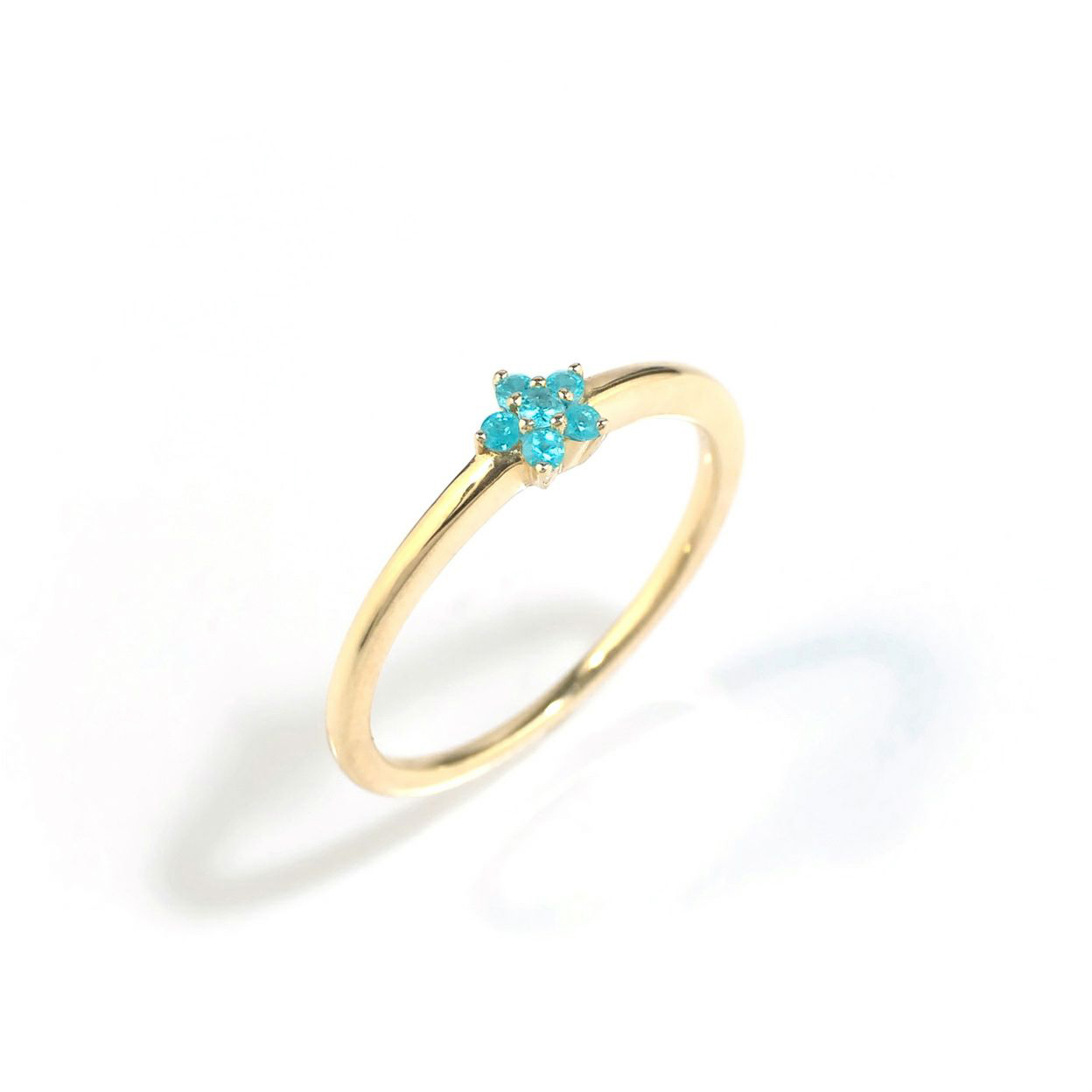 ブラジル産パライバトルマリンスターK18ゴールドリング【Blue STAR