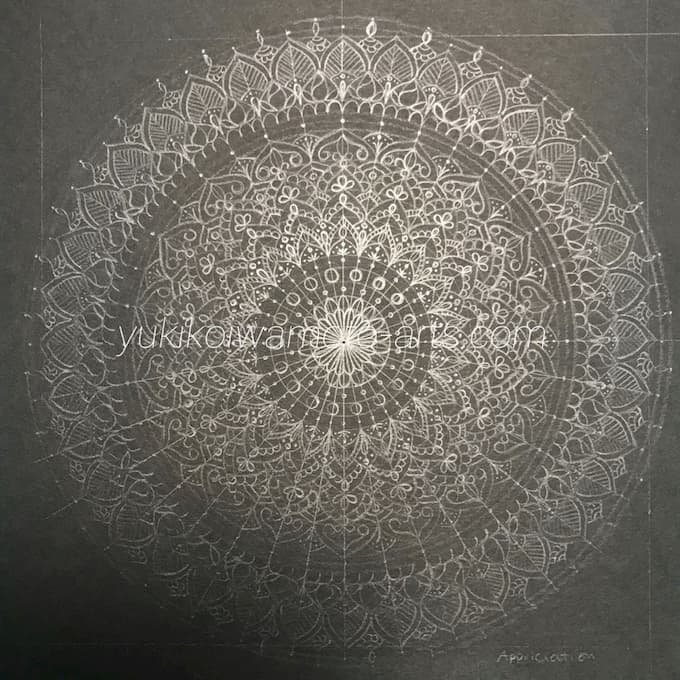 細密ペン画曼荼羅アート「感謝」の作画工程 | 幸運を呼ぶ曼荼羅アート教室