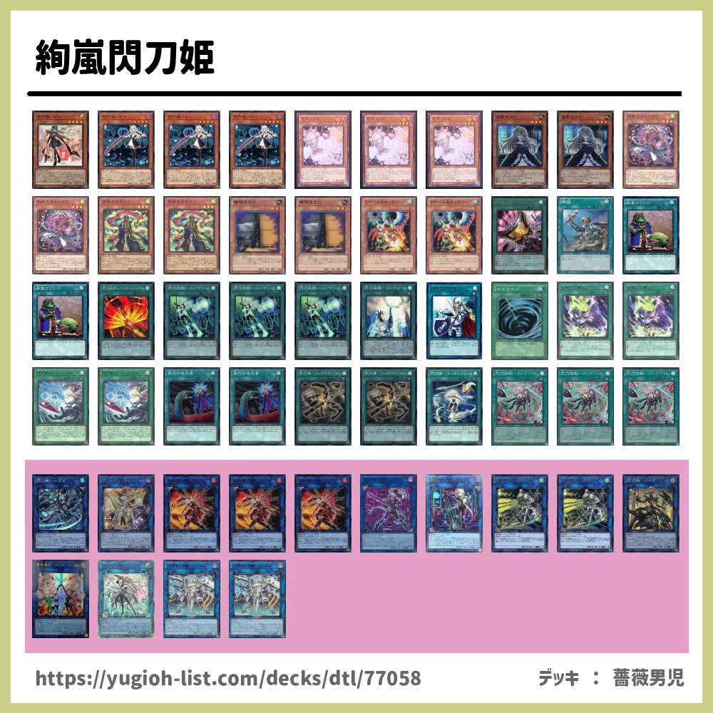 遊戯王デッキ 絢嵐デッキ ガチ構築 絢嵐閃刀姫遊戯王デッキレシピ【ビート