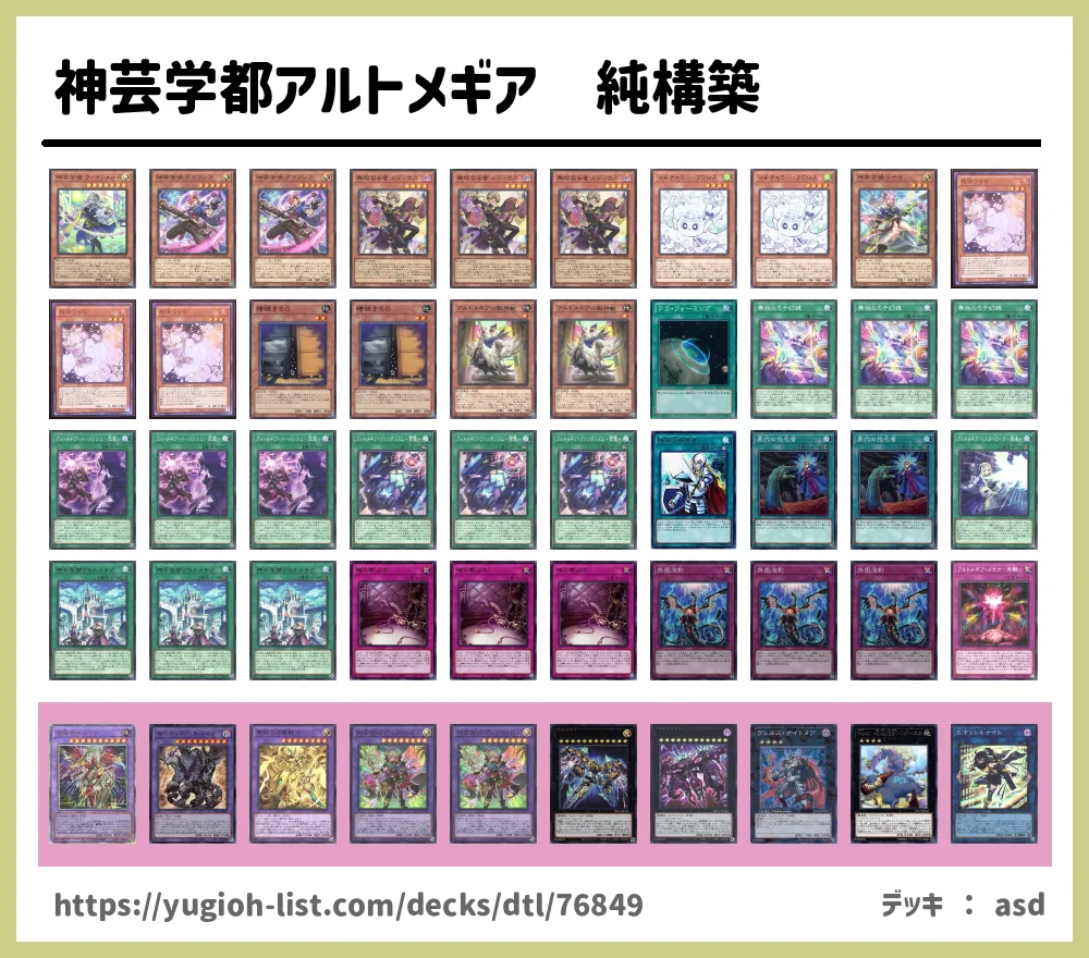 遊戯王デッキ 神芸学徒デッキ アルトメギアデッキ ガチ構築 Amazon.co