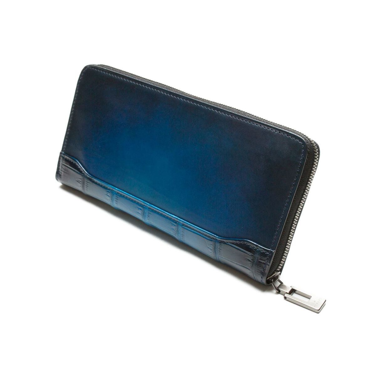 YCA114 クロコダイルコンビラウンドファスナーウォレット ｜美しい色彩