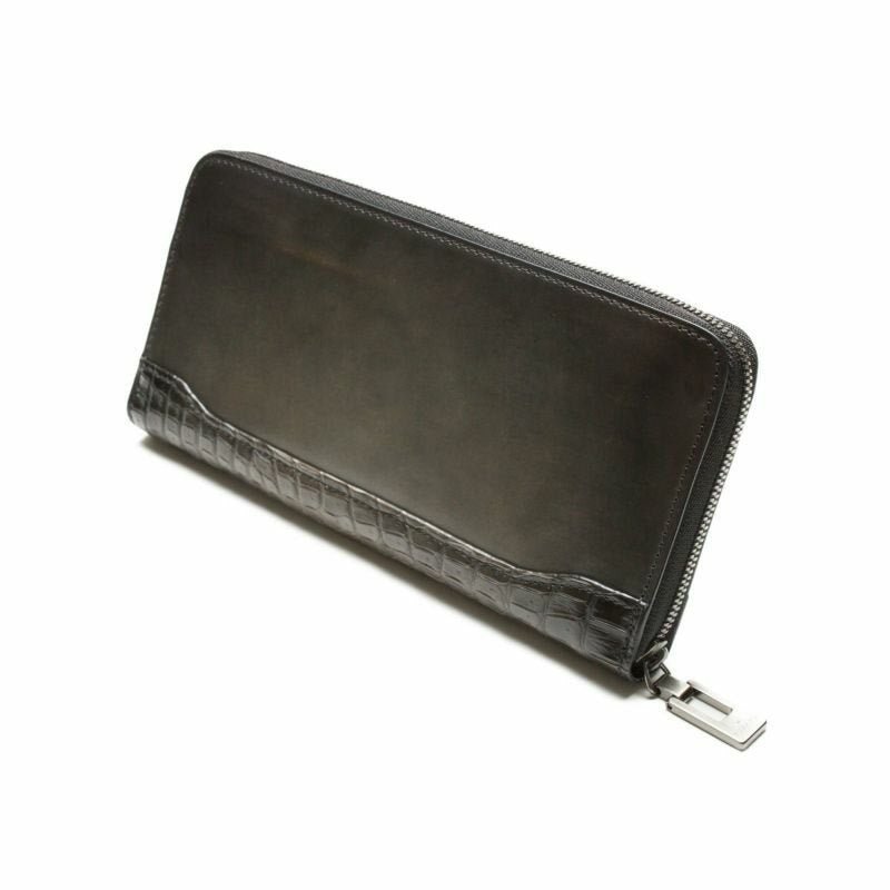 YCA114 クロコダイルコンビラウンドファスナーウォレット ｜美しい色彩
