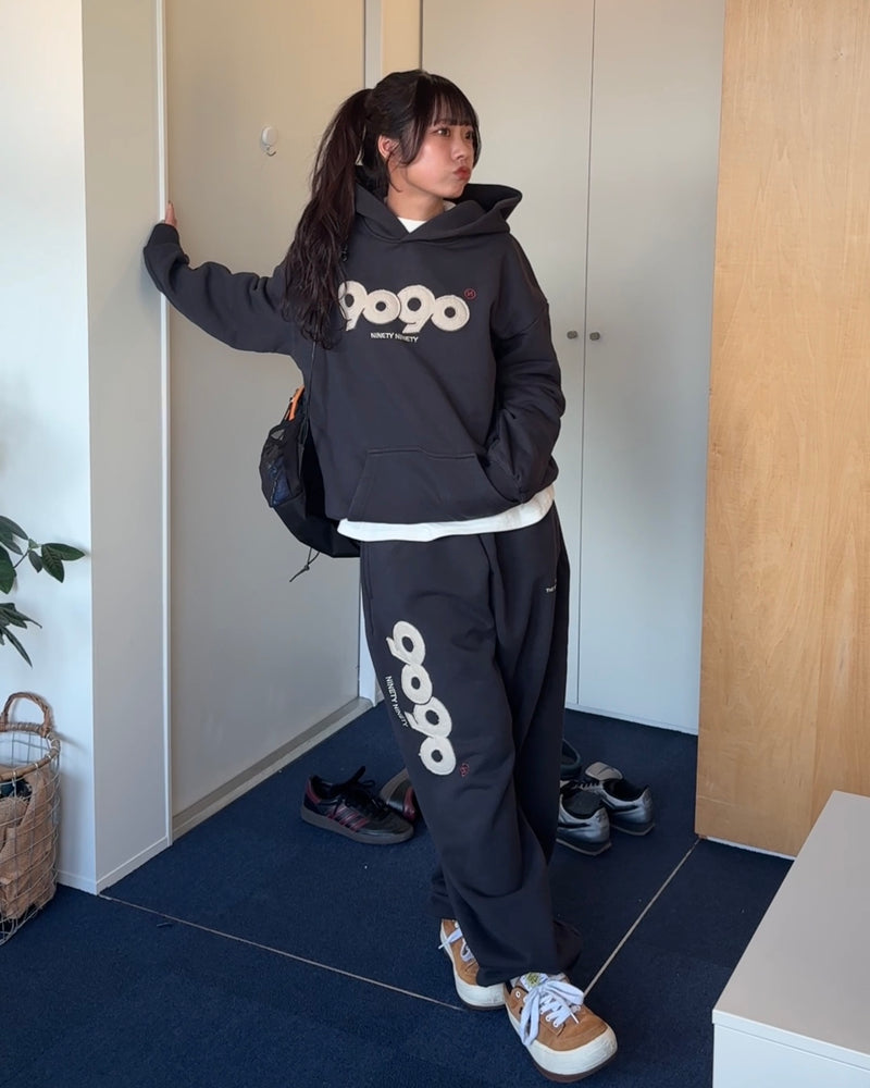 9090 セットアップ 9090 Logo Assort Zip Hoodie Pantsセットアップ 90
