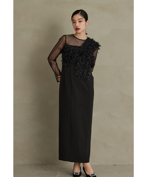 niana（ニアナ） ドレス フリンジグリッターノットドレス 秋冬 結婚式