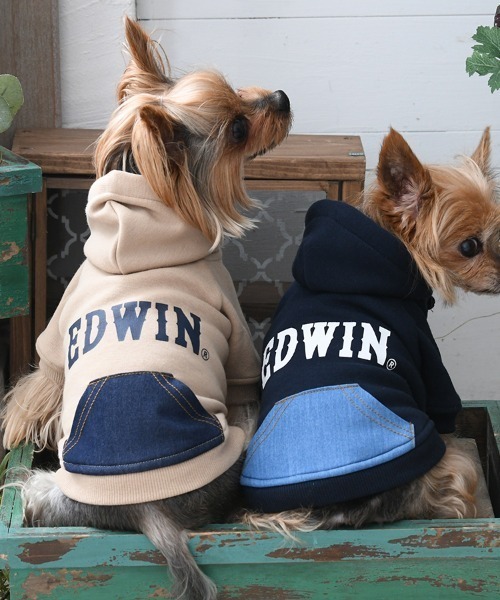 EDWIN（エドウィン） 犬 服 EDWIN/デニムライクポケット付パーカー