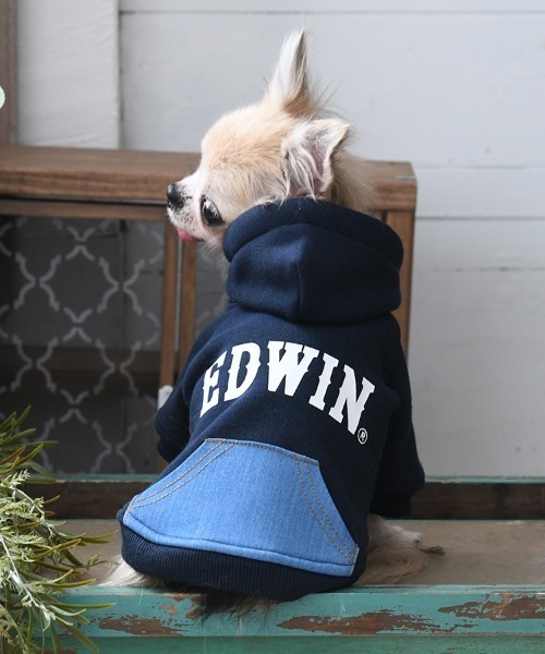 EDWIN（エドウィン） 犬 服 EDWIN/デニムライクポケット付パーカー