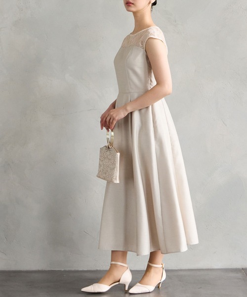 AIMER（エメ） ドレス リリアン刺繍×シャンタン フレンチスリーブ