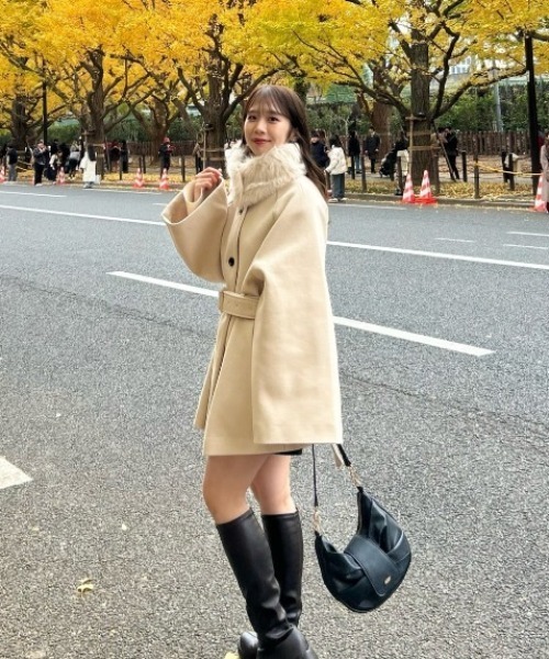 Chico（チコ） コート アウター ファー取り外しケープコート