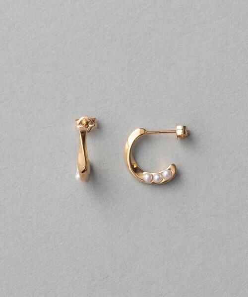 ete（エテ） ピアス パール ツイスト フープピアス レディース