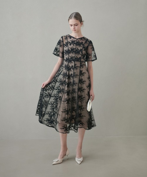 Leja（レジャ） ドレス 「LEJA」花柄後ろリボン半袖キャミワンピース