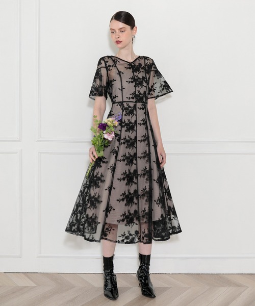 Leja（レジャ） ドレス 「LEJA」花柄後ろリボン半袖キャミワンピース