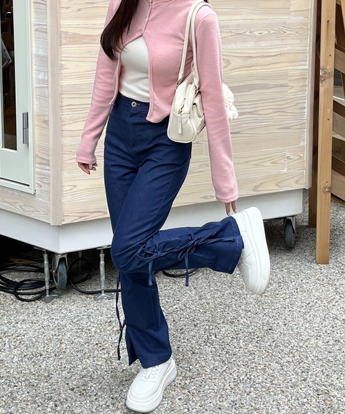 RiLi（リリ） ジーンズ デニム デニムパンツ サイドリボンデザイン