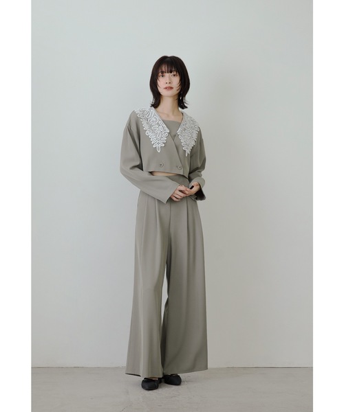 niana（ニアナ） パンツドレス ビッグカラーセットアップ 2点セット