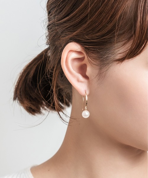Jewel closet by L&Co. ピアス K18 アコヤパール フック ピアス 8mm