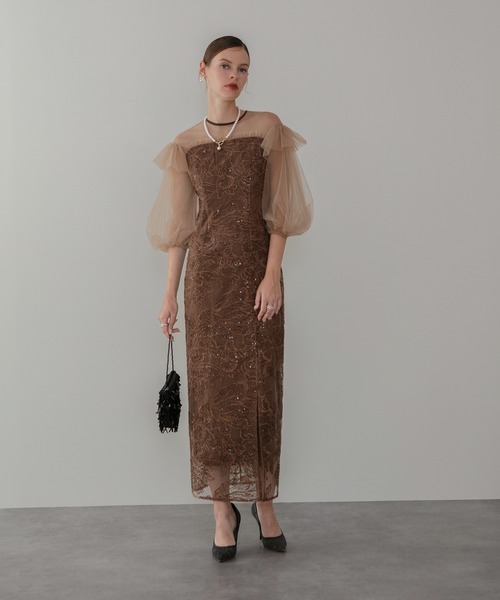 Leja（レジャ） ドレス 「LEJA」フラワースパンコールシアーフリル