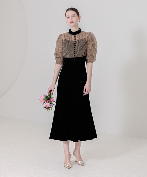 Leja/ドレス/お呼ばれ/結婚式/パーティー/ドット柄 Leja/ドレス