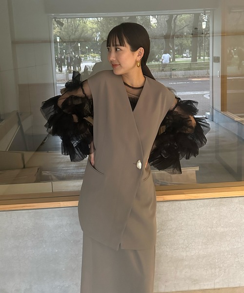 ANDRESD ドレス 「2点セットアイテム」 バックシアージレセットアップ