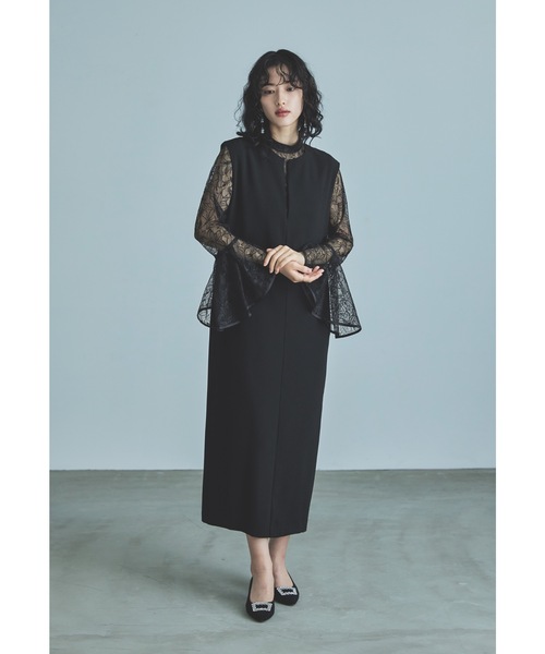 niana（ニアナ） ドレス ベルスリーブスリットドレス パーティードレス