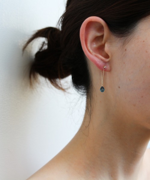 cui-cui（キュイキュイ） ピアス ロンドンブルートパーズ / ホワイト