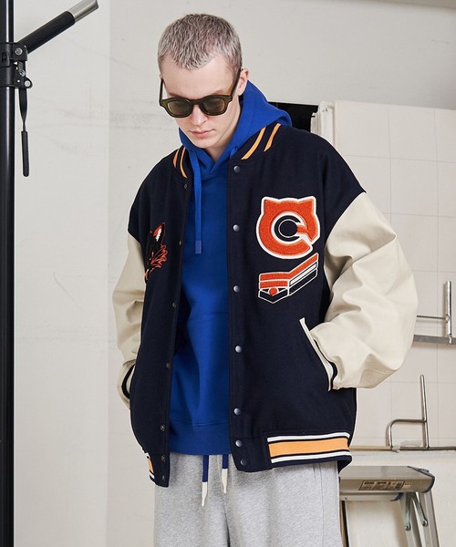 SeeSew スタジャン 「UNISEX」NEKOMATA STADIUM JACKET/ネコマタ