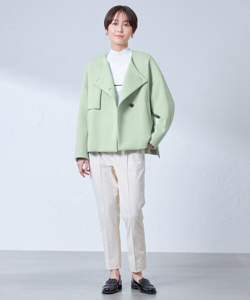 CAST:（キャスト コロン） ノーカラーコート コート 「着回し抜群