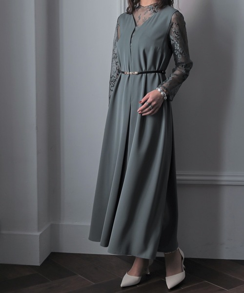 epic day（エピックデイ） ドレス メローレースAラインロングドレス