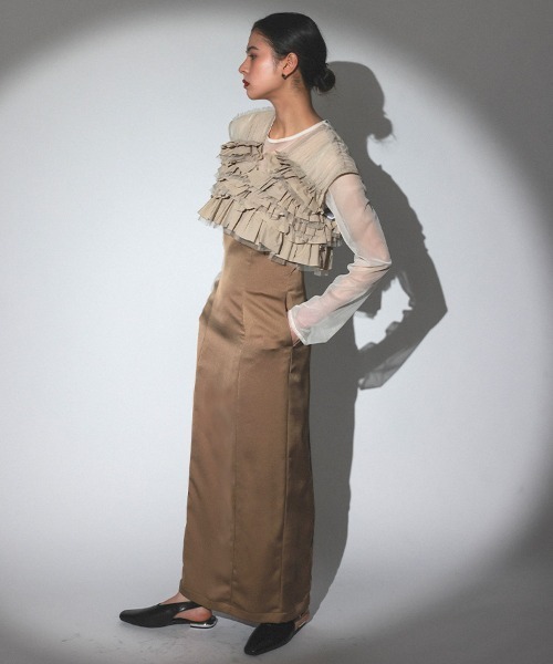 DONOBAN（ドノバン） ドレス 「ANDRESD」taffeta tulle vest set dress