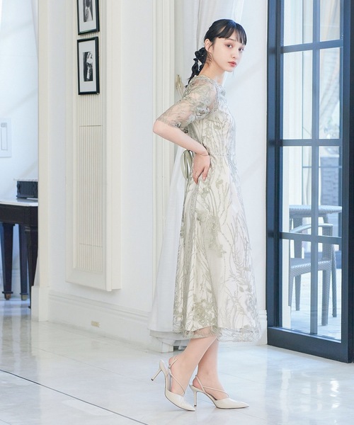 niana（ニアナ） ドレス 総レース バックリボン パーティードレス