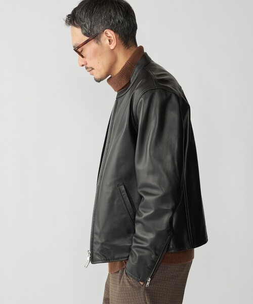 SHIPS（シップス） 革ジャン ライダース SHIPS: ラムレザー シングル