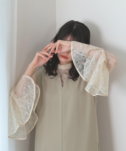 Kana ドレス ベルスリーブ スリット 2way ワンピース デイリー