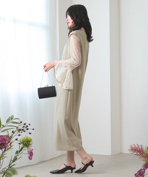 Kana ドレス ベルスリーブ スリット 2way ワンピース デイリー