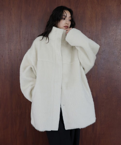 hellam（ヘラム） ステンカラーコート コート シャギースタンドカラー