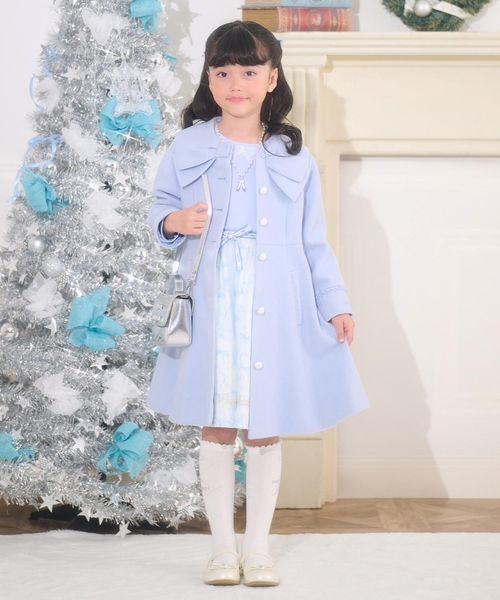 mezzo piano ダッフルコート コート リボンカラー ウールコート キッズ