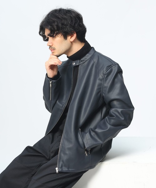 革ジャン ライダース 「WEB限定」 フェイクレザー シングルライダース