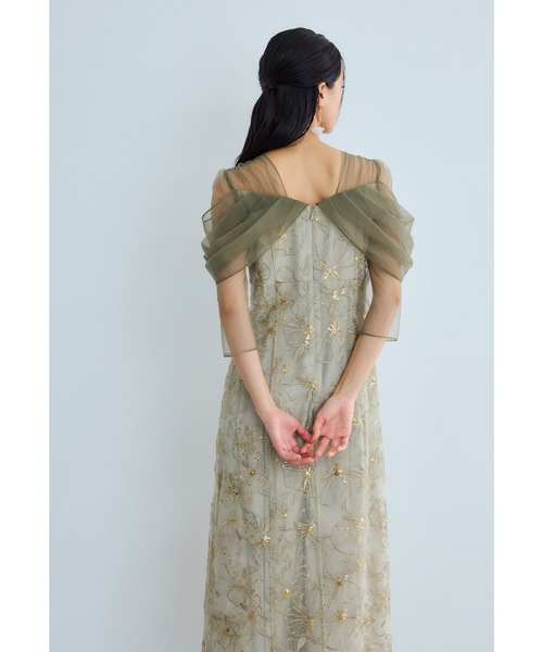 niana（ニアナ） ドレス オフショルダースパンコール刺繍レースドレス